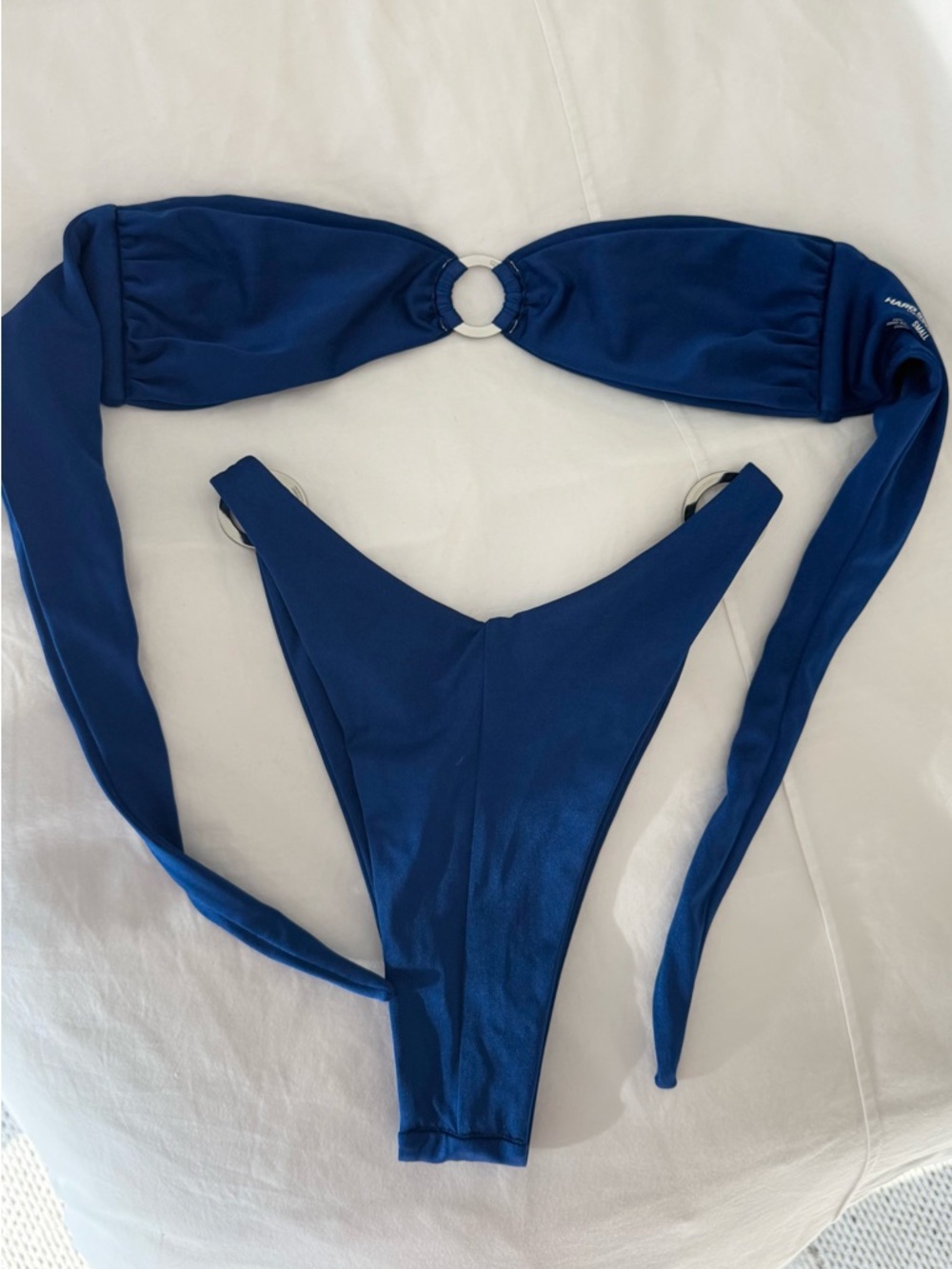 NEW! Royal Blue Bikini with Rhinestone Rings - Picture 2 of 4